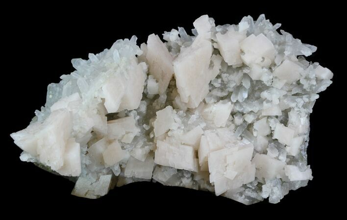 Pink Dolomite & Quartz Crystals - China #32681